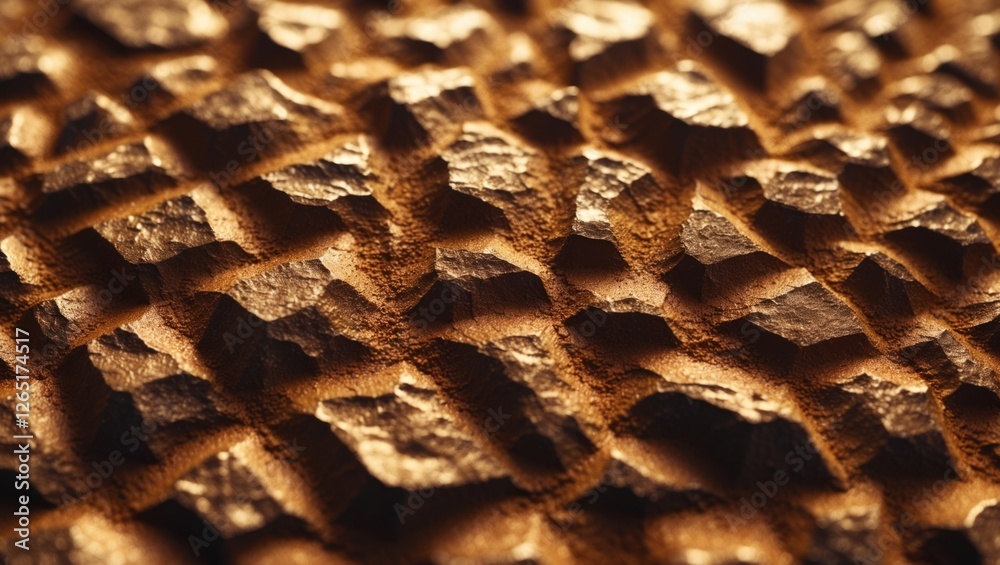 Aufkleber Textured surface with a grid pattern illuminated by soft light showcasing depth and detail, ideal for background use, Copy Space.