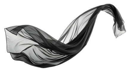 black fabric isolated on transparent background