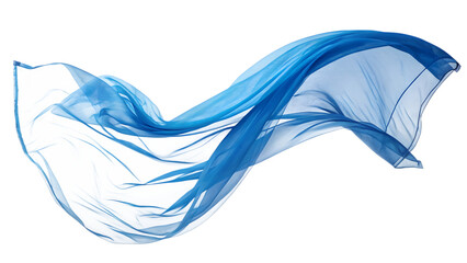 Blue fabric floating