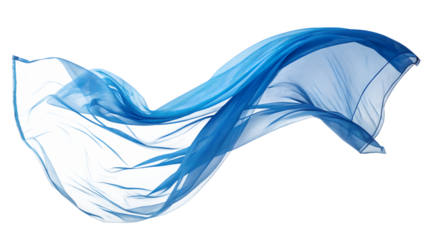 Blue fabric floating