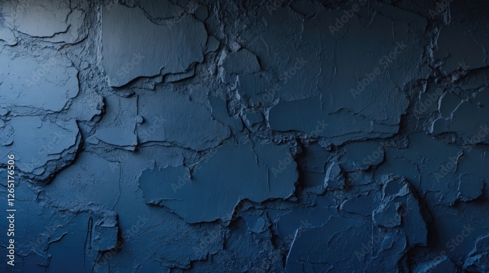Aufkleber Dark textured wall with peeling paint and irregular surface patterns suitable for backgrounds and design projects Copy Space
