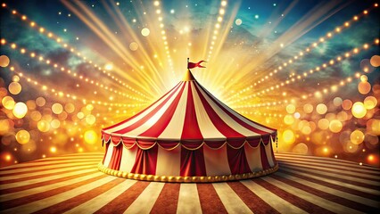 Retro Circus Drone Photography - Party Invitation Sunburst