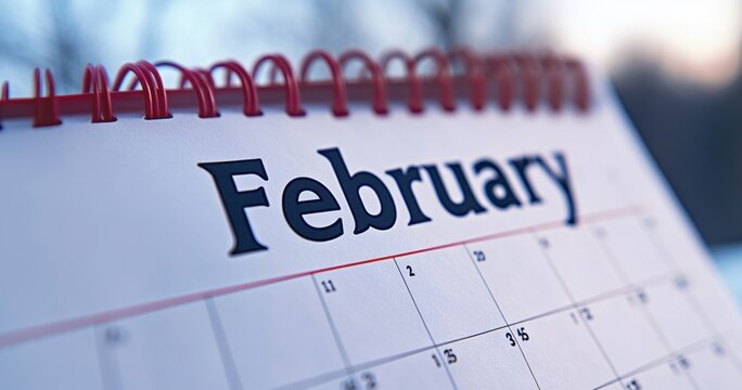 February calendar page highlights the second month of the year