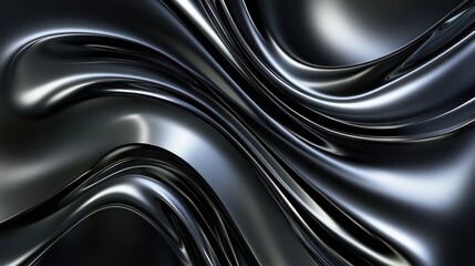 Fototapeta premium Elegant Flowing Chrome Metallic Texture Background Design Concept