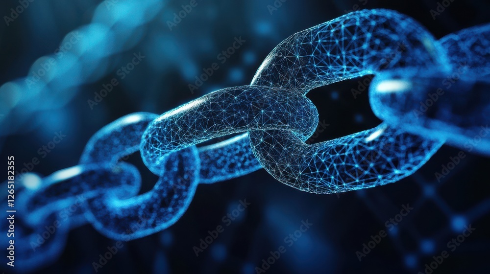 Poster blockchain technology futuristic hud background with world globe and blockchain polygon peer to peer