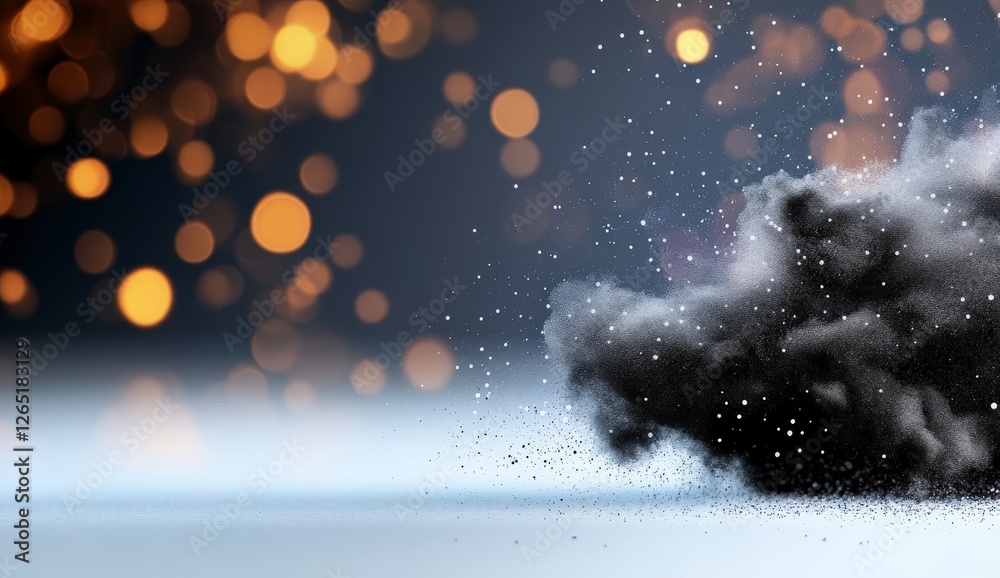Poster abstract dust cloud with bokeh background creating an artistic and dreamy atmosphere for visual proj