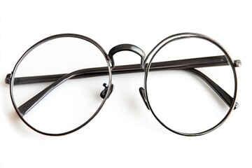 Eyeglasses with narrow rims isolated on a white backdrop