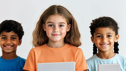 Students Using Adaptive Technology for Inclusive Learning in Classroom Setting with Laptops and Diverse Group of Young Learners Highlighted in Bright Educational Environment - Powered by Adobe