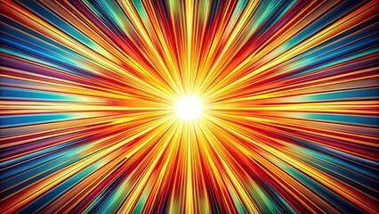 Obraz premium Retro Sunburst Print, 60s 70s Groovy Long Exposure