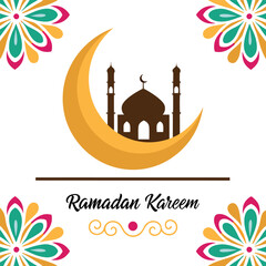 Ramadan & Eid Mubarak vector illustration