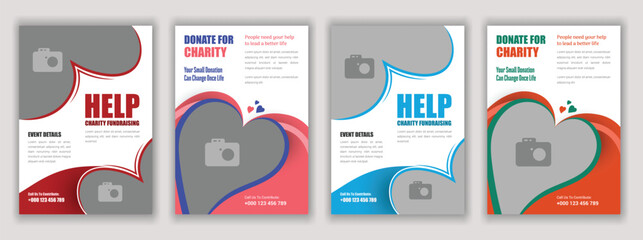 Fundraising Charity Flyer Donation Banner Charity Flyer Template Editable design for nonprofit events donations book drives and social causes Perfect for NGOs volunteers and fundraising campaigns.