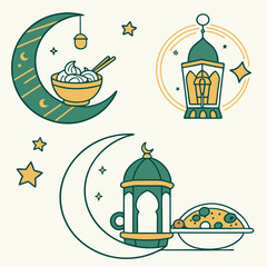 Ramadan & Eid Mubarak vector illustration 