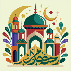 Ramadan & Eid Mubarak vector illustration