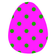 Hand-painted Illustration of  Pink Easter Egg with Dots Pattern 