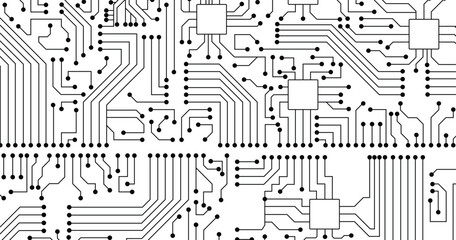 Abstract futuristic circuit board Illustration, Circuit board technology elements. Circuit board pattern for technology background. Vector illustration.