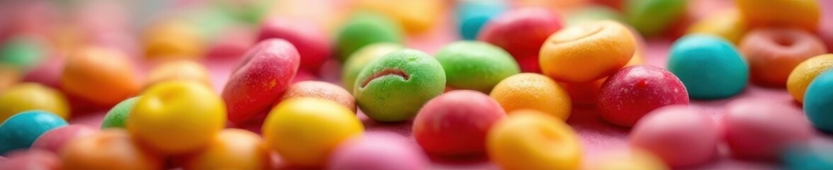 Close-up of colorful candy pieces, sharp focus , picture, candy, confectionery photography