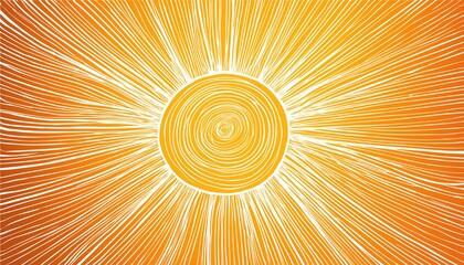 Obraz premium Doodle sun sketch illustration. Hand drawn cute orange sunshine. Scribble doodle children drawn style. perfect any project
