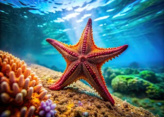Sea Star, Close Up, Ocean, Marine Life,  Seafloor, Nature, Wildlife, Underwater, Beauty, Copy Space