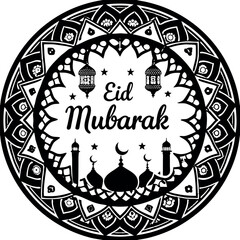 Ramadan & Eid Mubarak vector illustration