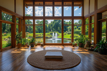 Tranquil Room Overlooking Serene Pond