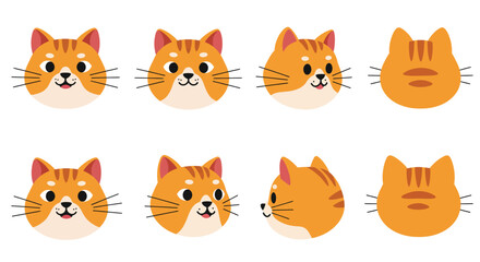 The first frame shows a happy cat face, while the second frame depicts a neutral expression.