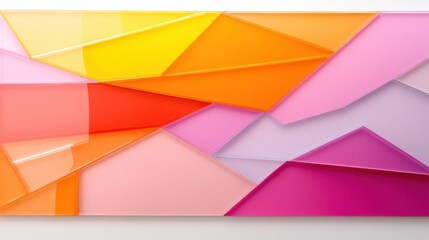 Fototapeta premium Abstract composition of overlapping translucent colored shapes, creating a layered and geometric design