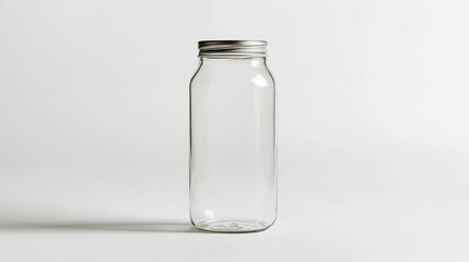 Empty Glass Bottle Against White Background