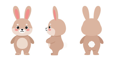Obraz premium The first frame features the bunny from the front, while the second frame displays it from the side.