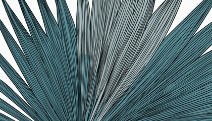 Obraz premium Line art palm leaf. Minimal continuous line tropic leaf foliage drawing illustration. Tropical modern plant design background. perfect any project.