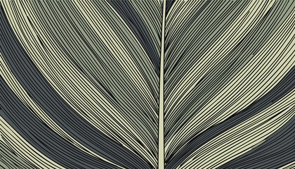 Line art palm leaf. Minimal continuous line tropic leaf foliage drawing illustration. Tropical modern plant  design background. perfect any project.