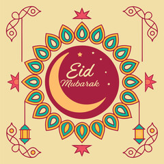Ramadan & Eid Mubarak vector illustration