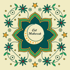 Ramadan & Eid Mubarak vector illustration