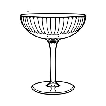 a black and white vintage coupe glass vector graphic