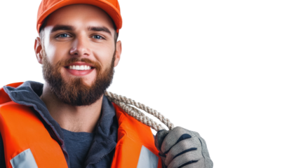Construction worker preparing for task urban area portrait studio close-up industry focus