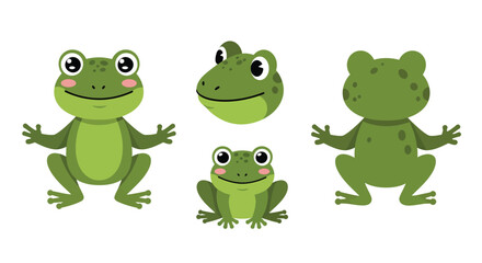 Fototapeta premium The transition showcases a frog changing from a sitting position to a standing pose, emphasizing its features.