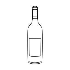 a line art drawing of a bottle of wine