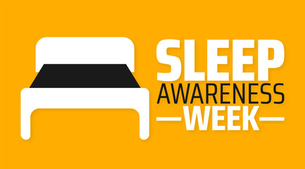 Sleep Awareness Week background banner or poster design template. observed every year in March. Holiday concept. Use to any Template, card, poster, placard, template.