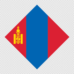 Mongolia rhombus flag. Vector illustration.