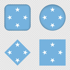 Micronesia Flag Icons Pack. Vector illustration.