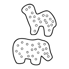 a black and white drawing of a cute cracker snack for coloring pages