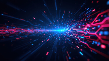 Obraz premium Dynamic digital abstract with vibrant lines representing a modern approach to ci/cd processes.