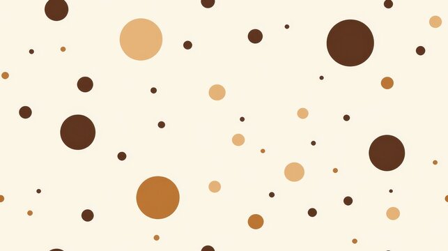 Seamless Beige Background with Brown Polka Dots, Subtle Vintage-Inspired Pattern and Texture