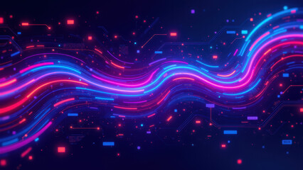 Abstract digital art illustrating DevOps concepts like CI/CD, Docker, Kubernetes, with vibrant colors and glowing effects.