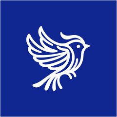 bird line art icon logo vector design, modern logo pictogram design of sparrow or finch bird. minimalist bird icon symbol