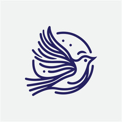 bird line art icon logo vector design, modern logo pictogram design of sparrow or finch bird. minimalist bird icon symbol