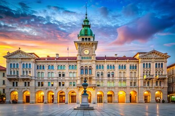 Fototapeta premium Trieste Town Hall Minimalist Architecture - Italian City Hall Exterior