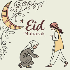 Ramadan & Eid Mubarak vector illustration 