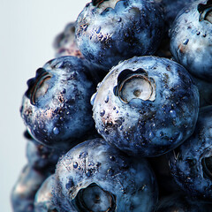 fresh blueberries on a blue background