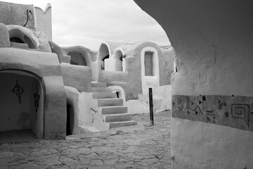 Ksar Hadada storico villaggio di ghorfa set di Star Wars film,  governatorato di Tataouine,...