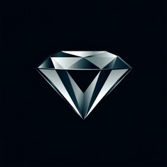 Gleaming geometric diamond against black background